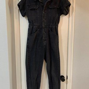 Free People - We The Free - Marci Coverall in Acid Wash Black